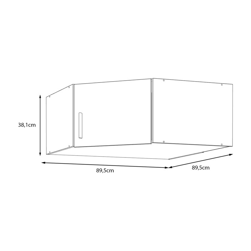 Extension for Corner Wardrobe with 1 Door, Engineered Wood,  89.5cm W x 38.1cm H x 89.4cm D, Mauvella oak