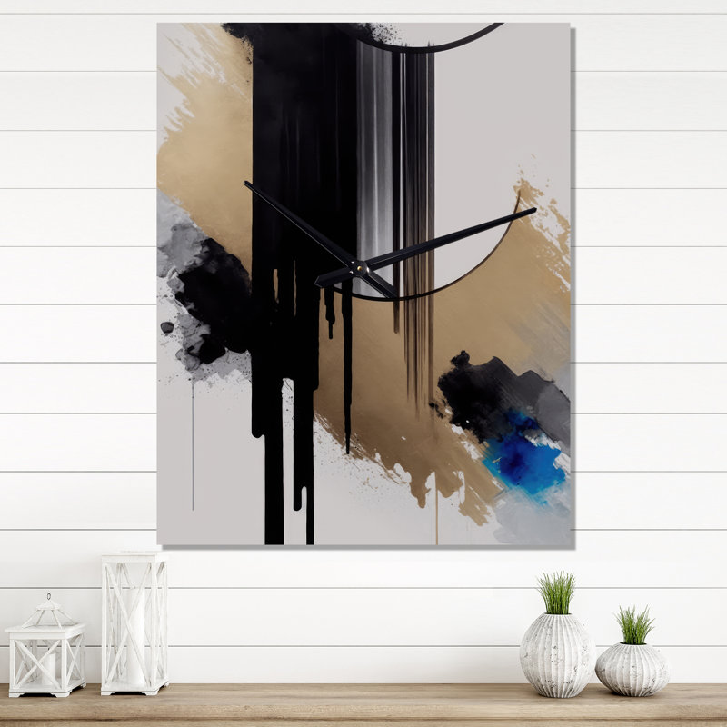 Minimaliste abstrait I - horloge murale moderne, H 28 po x l 12 po