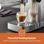 Geepas Espresso & Cappuccino Coffee Machine Milk Frother, 15 Bar Pressure- 1.4L Water Tank, 1450W - Silver
