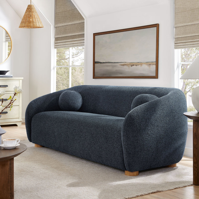 Holland 85" Chenille Fabric Sofa, Navy