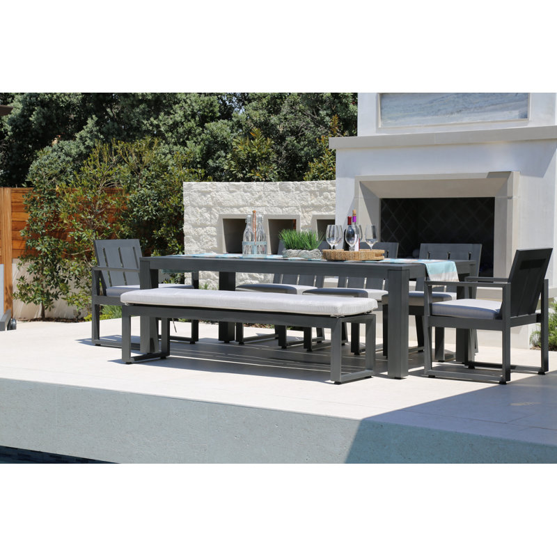 Redondo Outdoor Dining Armchair, Cast Silver Sunbrella®