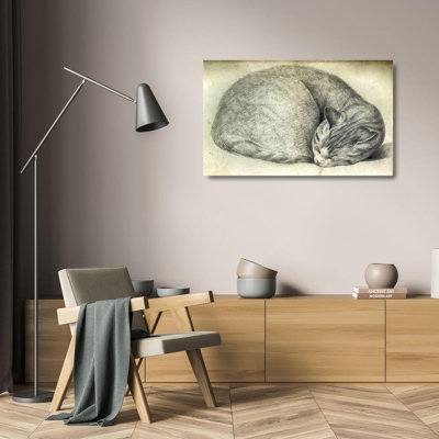 Art sur toile de la collection Alcott Hill® Vintage Apple Collection, titré: Chat endormi