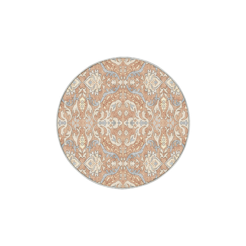 Firaz Hand Loomed Washable Oriental Indoor Rug, Round 4'