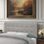 Lit double Berwick, tête de lit seulement, aspect lin gris, transitionnel, H 47,34 po x l 56,84 po x P 2,77 po