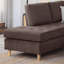Ensemble modulaire 3 pièces avec repose-pieds revêtu de chenille couleur chocolat