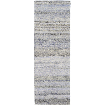 Zola Hand Tufted Striped Area Rug in Purple