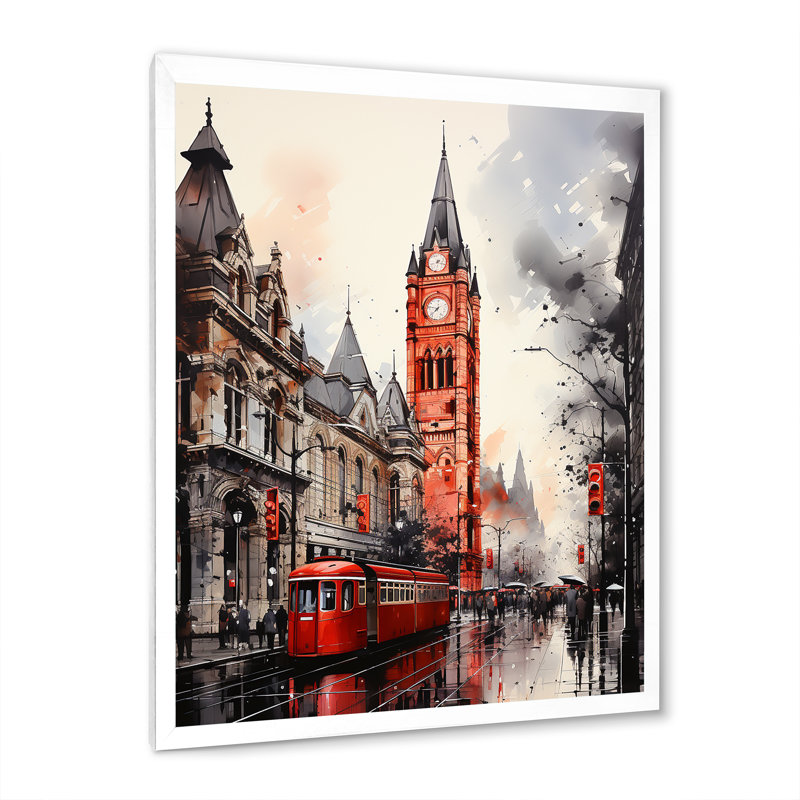 Leiahna London Urban Contrast - Imprimé, H 44 po x l 34 po x P 1,5 po, Cadre photo blanc