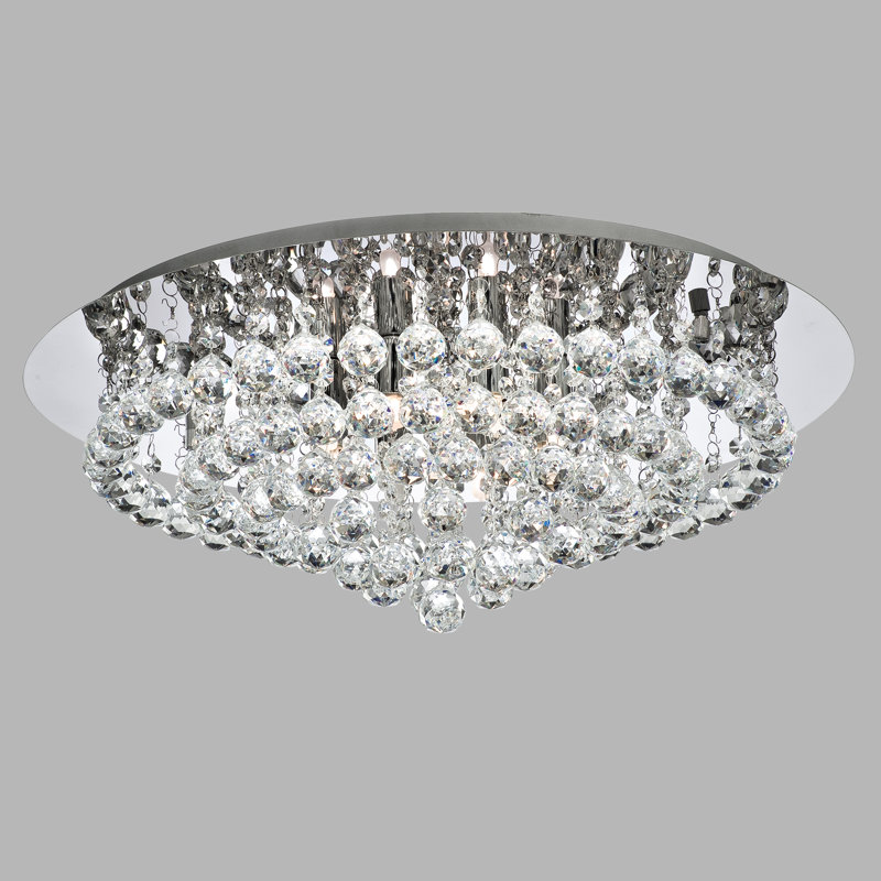 Kessler Glass Flush Mount, Chrome