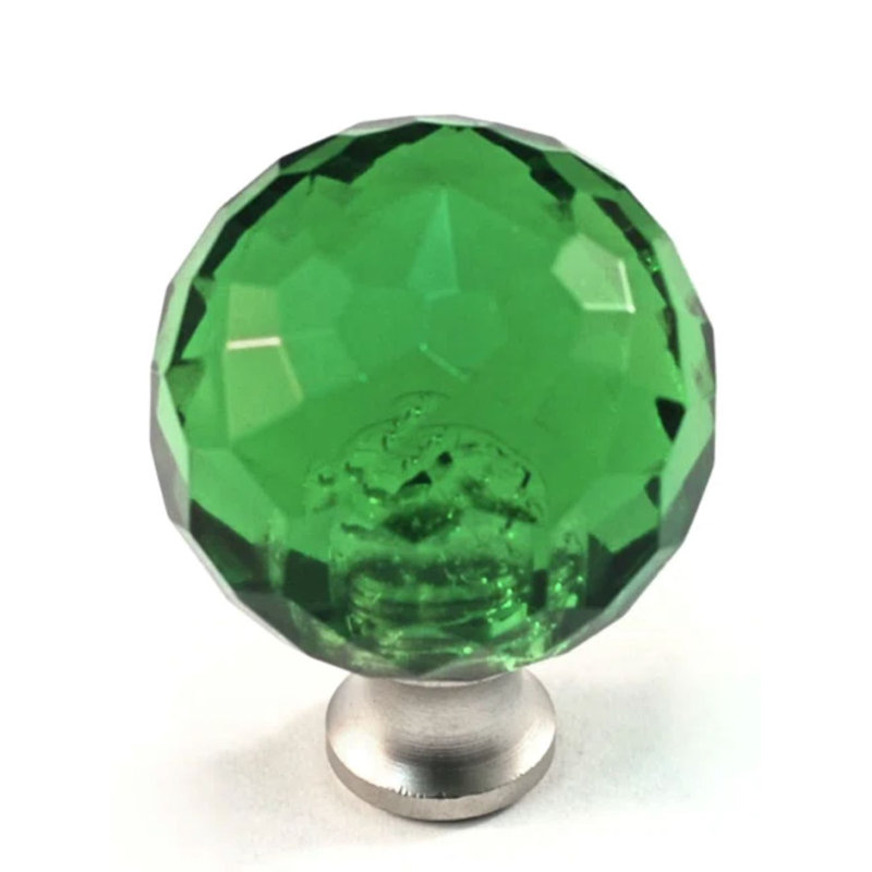 Poignée ronde de 1 3/16 po de diamètre, Vert, Nickel satiné