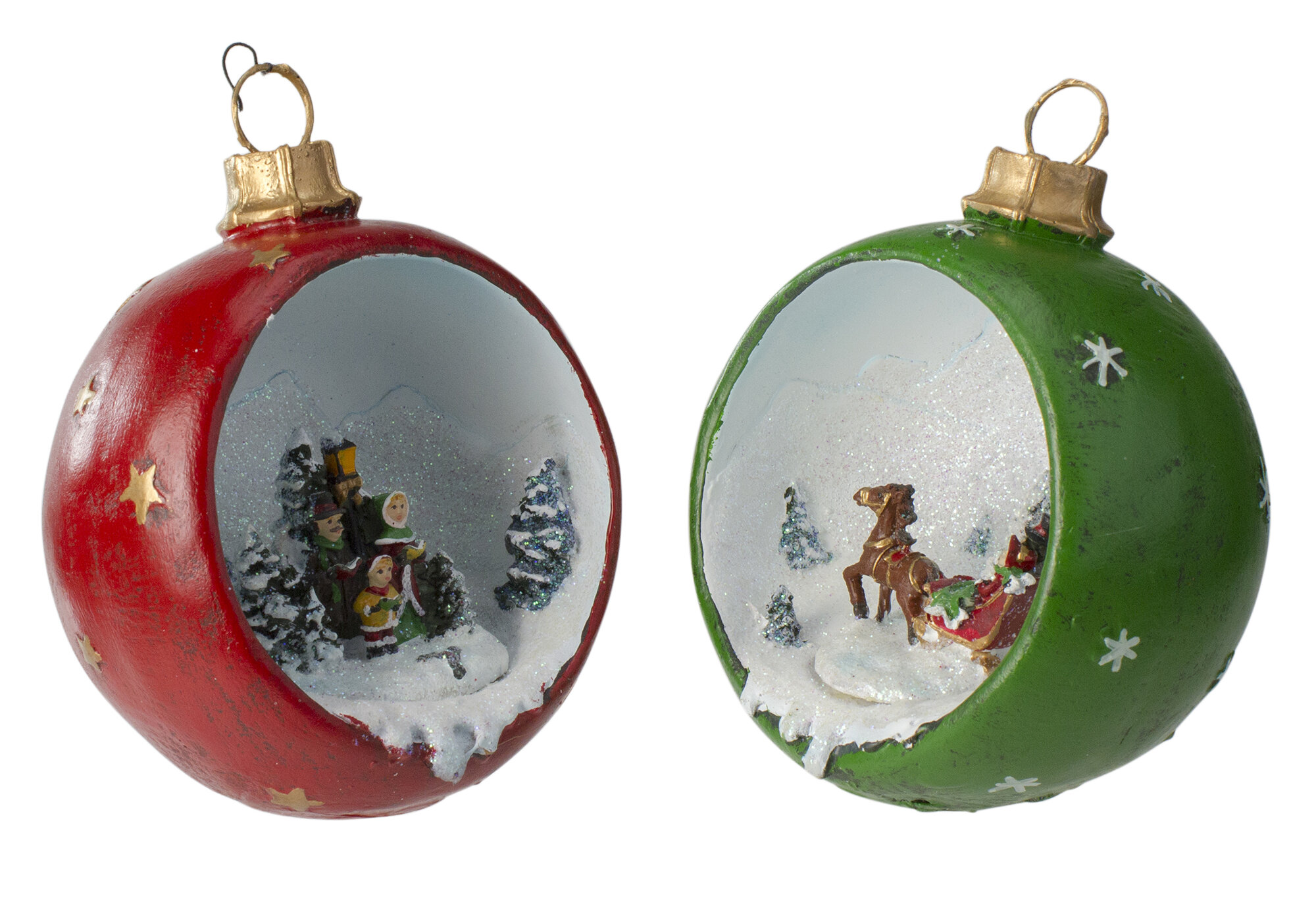 Home Essentials Red & Green 2-Piece Holiday Ornament Sipper Set