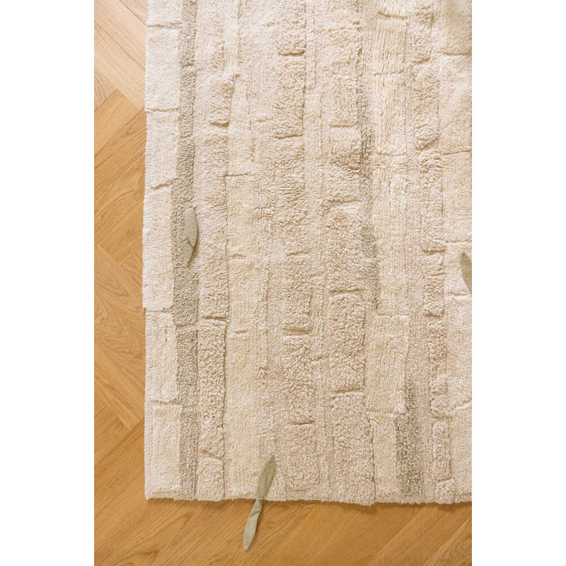 Hand Tufted Floral Area Rug in Natural/Ivory/Olive