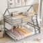 Lit superposé simple au-dessus d'un lit double en bois compact, conception de maison moderne pour la famille
