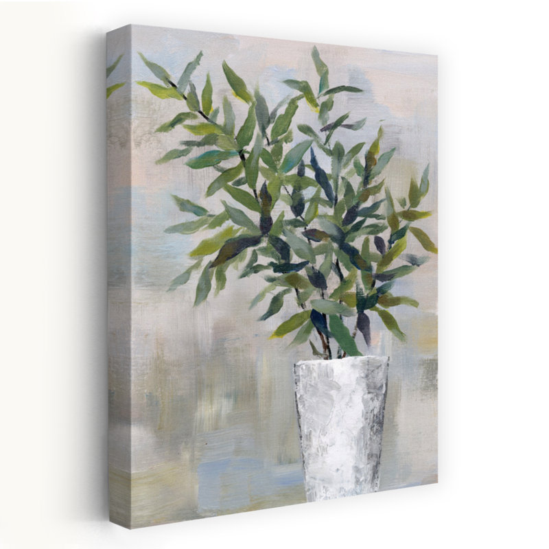 Vase torsadé II - Vase contemporain en pot blanc, H 48 po x l 32 po