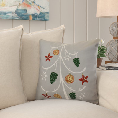 Coastal Christmas Square Pillow Cover and Insert