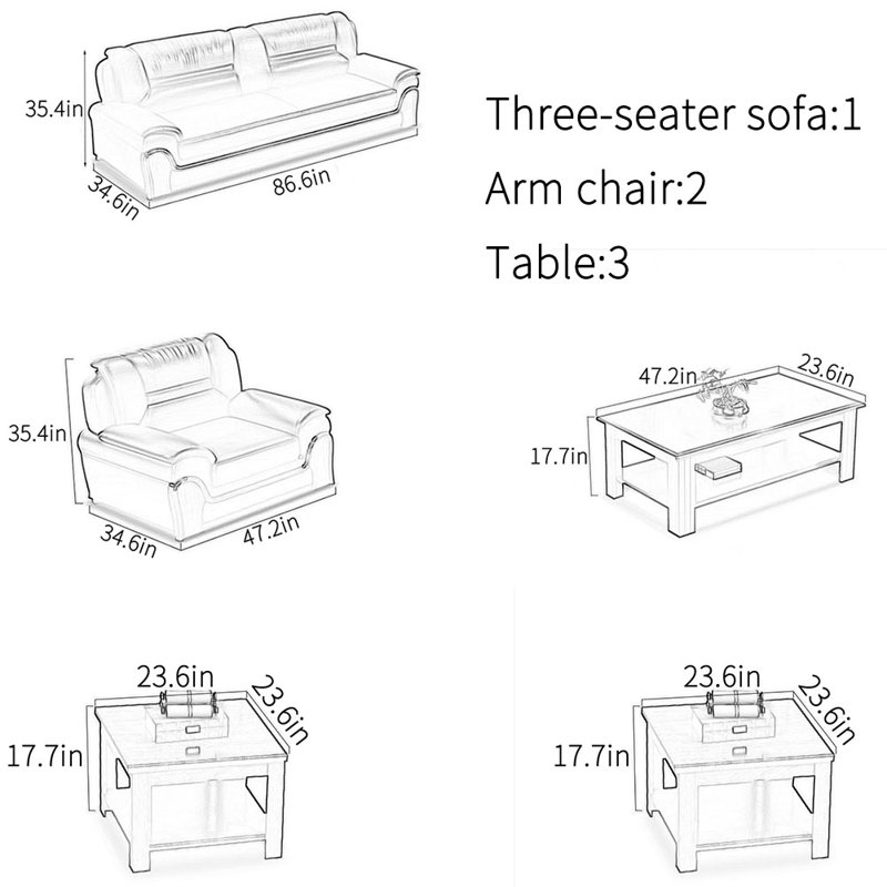 Simple modern business office sofa set