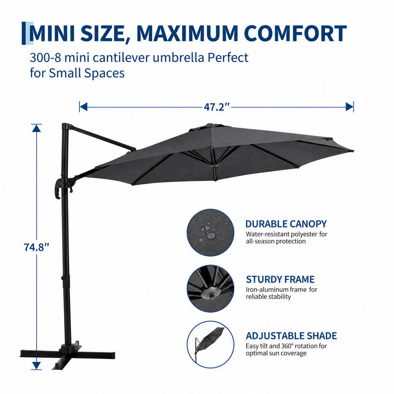 Balcony Parasol, Gray