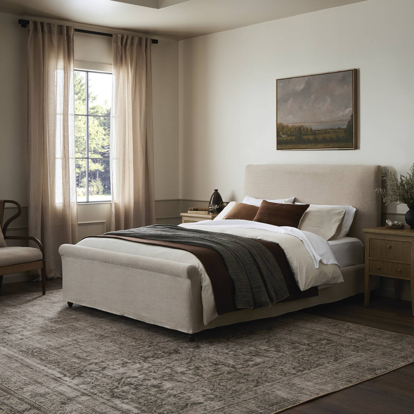 Dalia Bed, King, Cream
