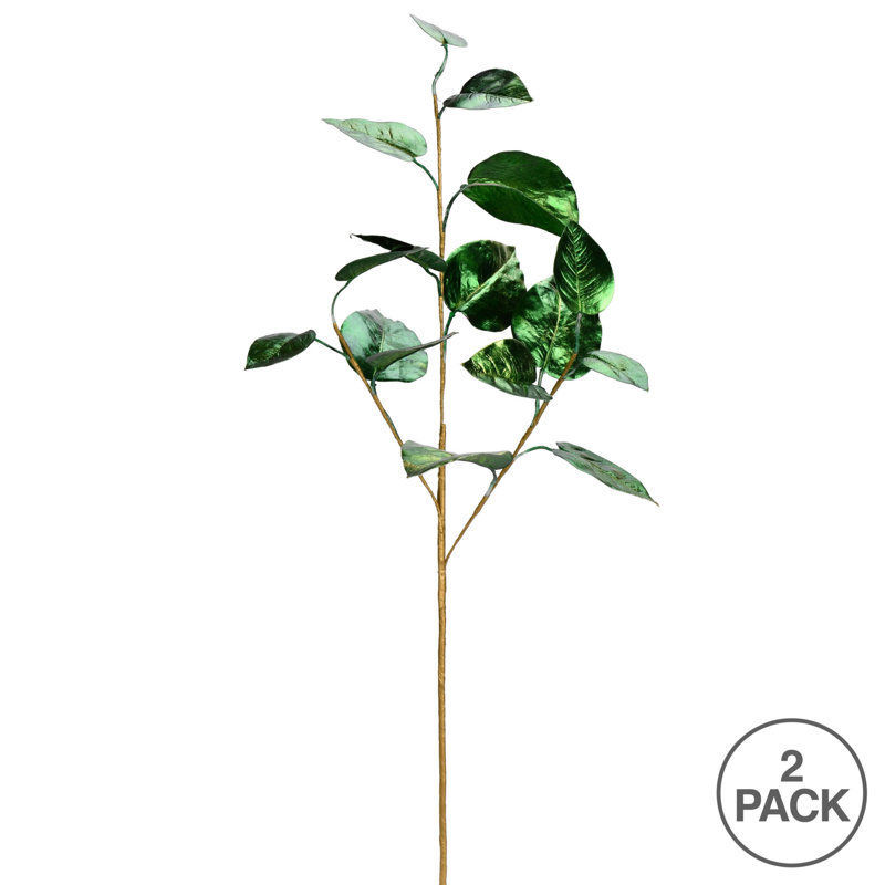 Vickerman 33" Shiny Leaf Artificial Christmas Spray, Green