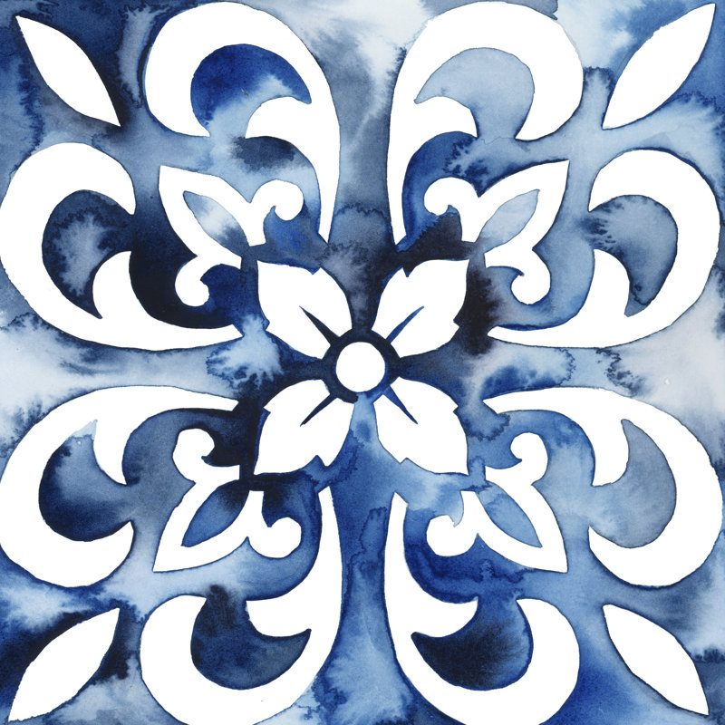 Cobalt Tile II by Grace Popp - Wrapped Canvas Print, 30cm H x 30cm W