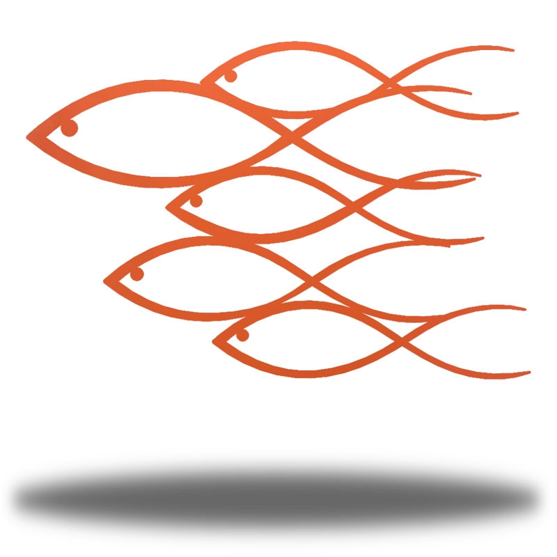 Décoration murale poisson abstrait, H 30 po x l 30 po x P 0,01 po, Corail