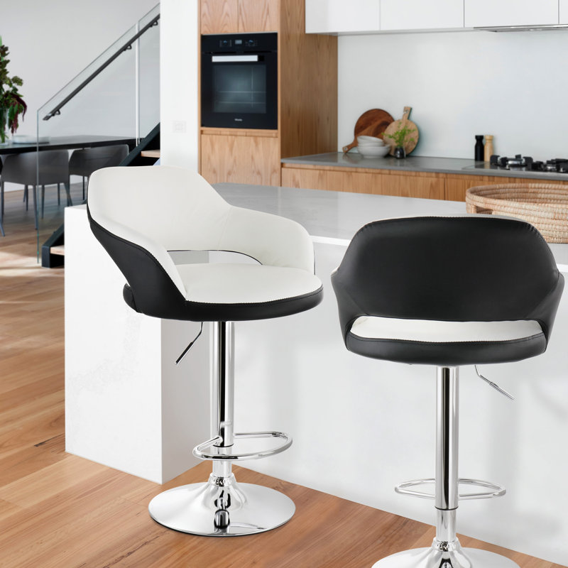 Swivel Upholstered Adjustable Height Counter Stool