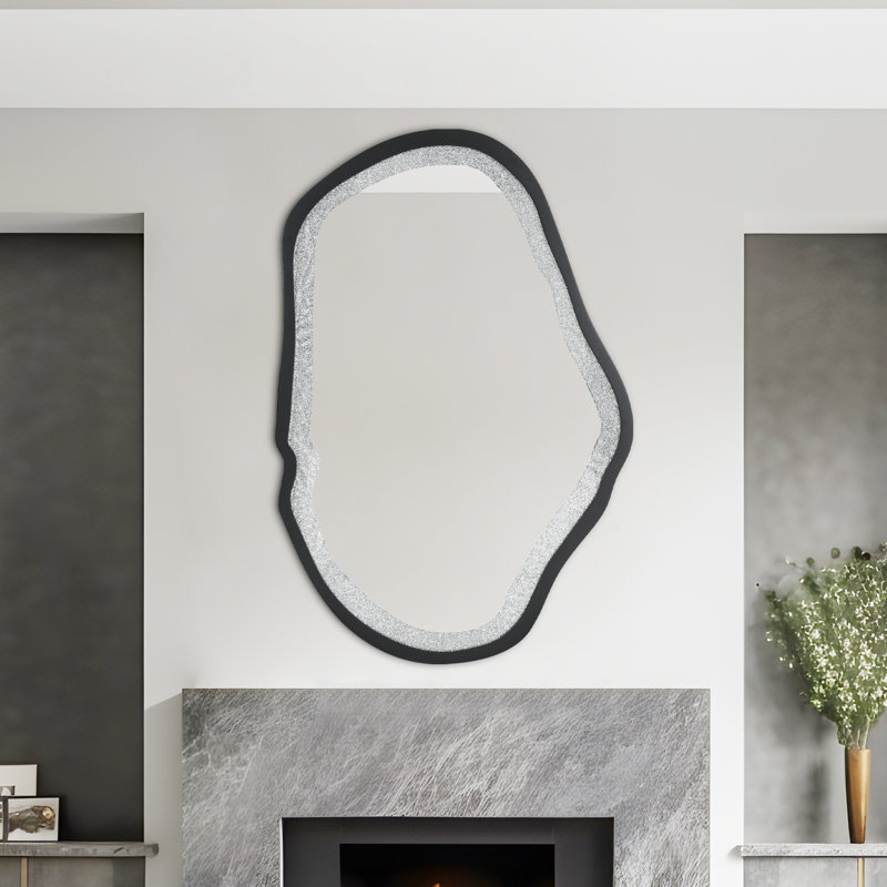 Miroir mural moderne noir l 31,9 po