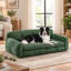 Grand lit pour chiens de grande taille et très grande taille, canapé surélevé avec accoudoirs et dossier, canapé en lin discret, lit pour chien de style mobilier moderne, vert olive