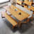 Brown Rectangular Solid Wood Dining Table-1804949260