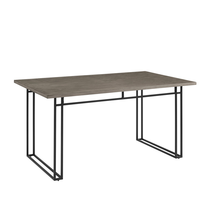 Monowi Pine Metal Base Dining Table, Gray