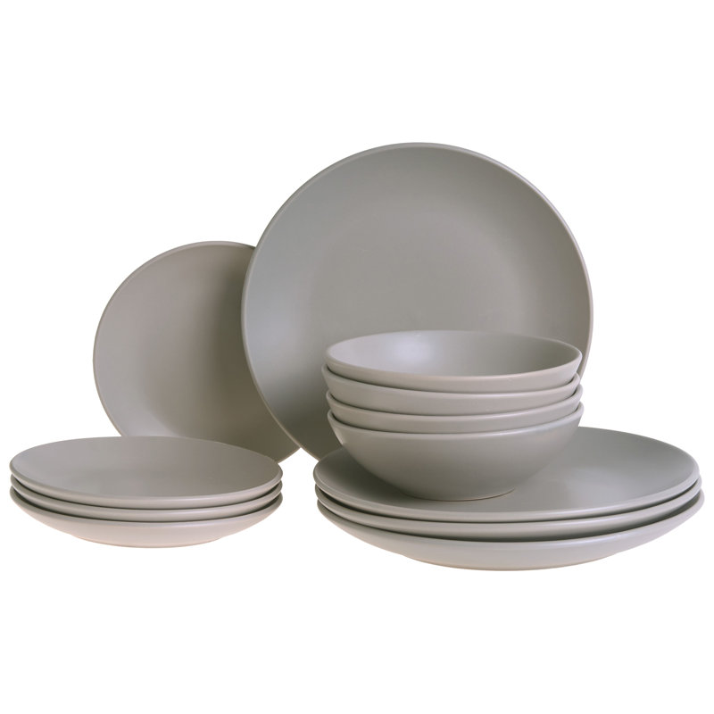 Stoneware Dinnerware - Service for 6, Grey