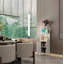 Meuble de rangement multifonctionnel en bambou de grande capacité pour salle de bain et salon blanc