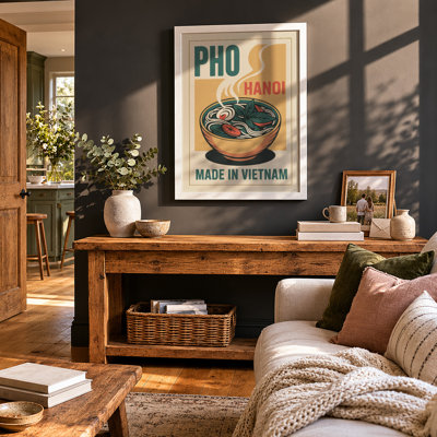 Postcard from Hanoi Retro - Framed Print
