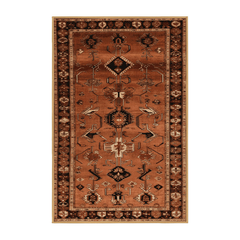 Tapis brun turc lavable à la machine, Rectangle 6 pi x 9 pi