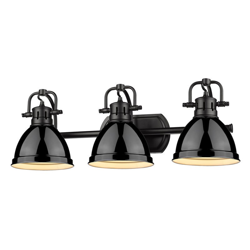 Éclairage pour salle de bain Drakeford, Noir mat, Noir, Trois lumières