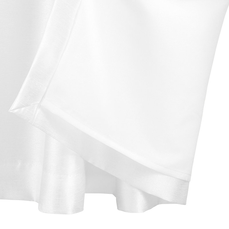 Polyester Semi Sheer Grommet/Eyelet Curtain Pair, 168 W x 137 D cm, White