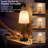 2-Pack Industrial Vintage Desk Lamp, 17-Inch Height Dimmable Table Light with White Fabric Shade and Included Bulb, Simple Touch Control