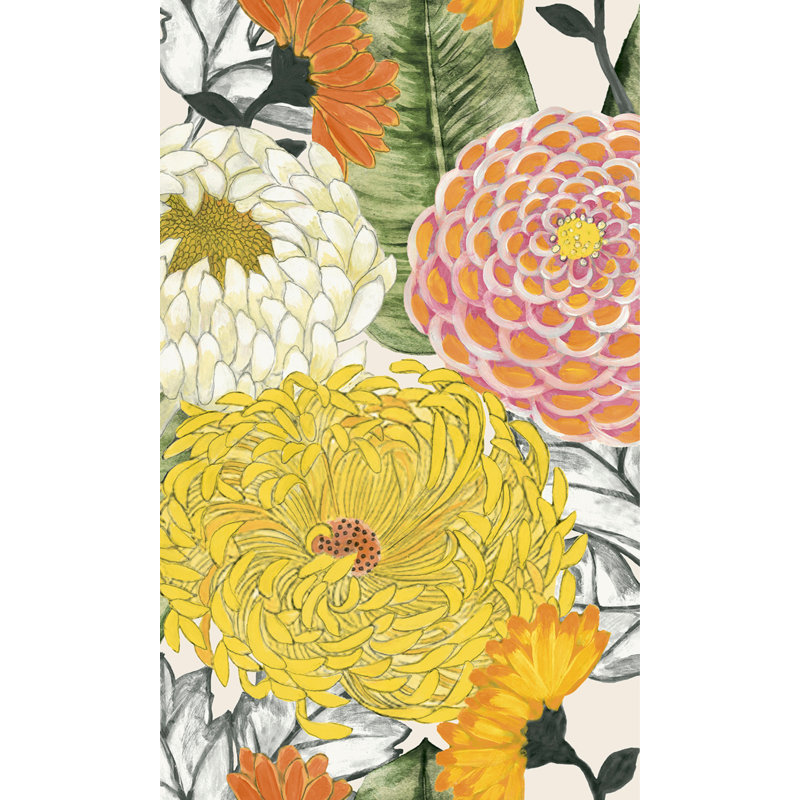Peron Non-Pasted Floral, Orange