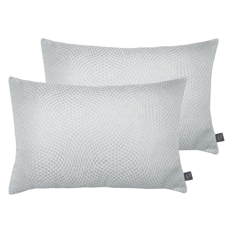 Geometric Rectangular Lumbar Cushion, Sterling Grey