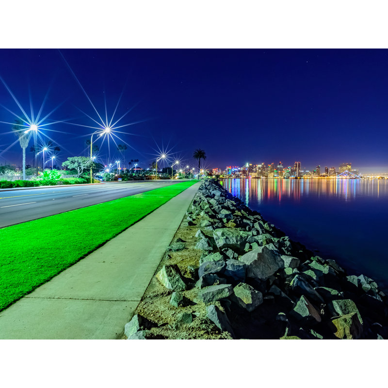 Starry Night In San Diego, California Print by Brian Mc Clean, Black Framed Paper, 16" H x 20" W