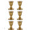 Bougeoirs rétro en laiton, chandelier doré de style victorien, ensemble de 6, or