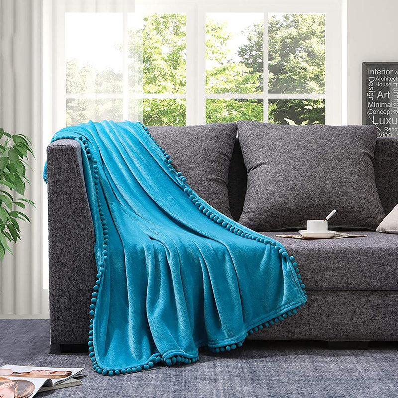 Blue Fleece Machine Washable Throw Blanket 50" x 60"