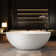 65" x 30" Freestanding Soaking Solid Surface Bathtub Stone Resin Bath Tub with Overflow, Pop-up Drain, Matte White