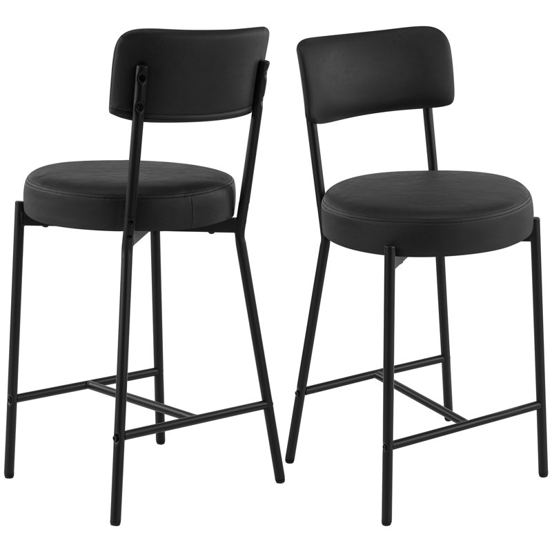 Altamonte 15.75 Wide Counter Stool, Black PU