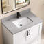 Comptoir de meuble-lavabo rectangulaire 36 po avec comptoir dosseret gris