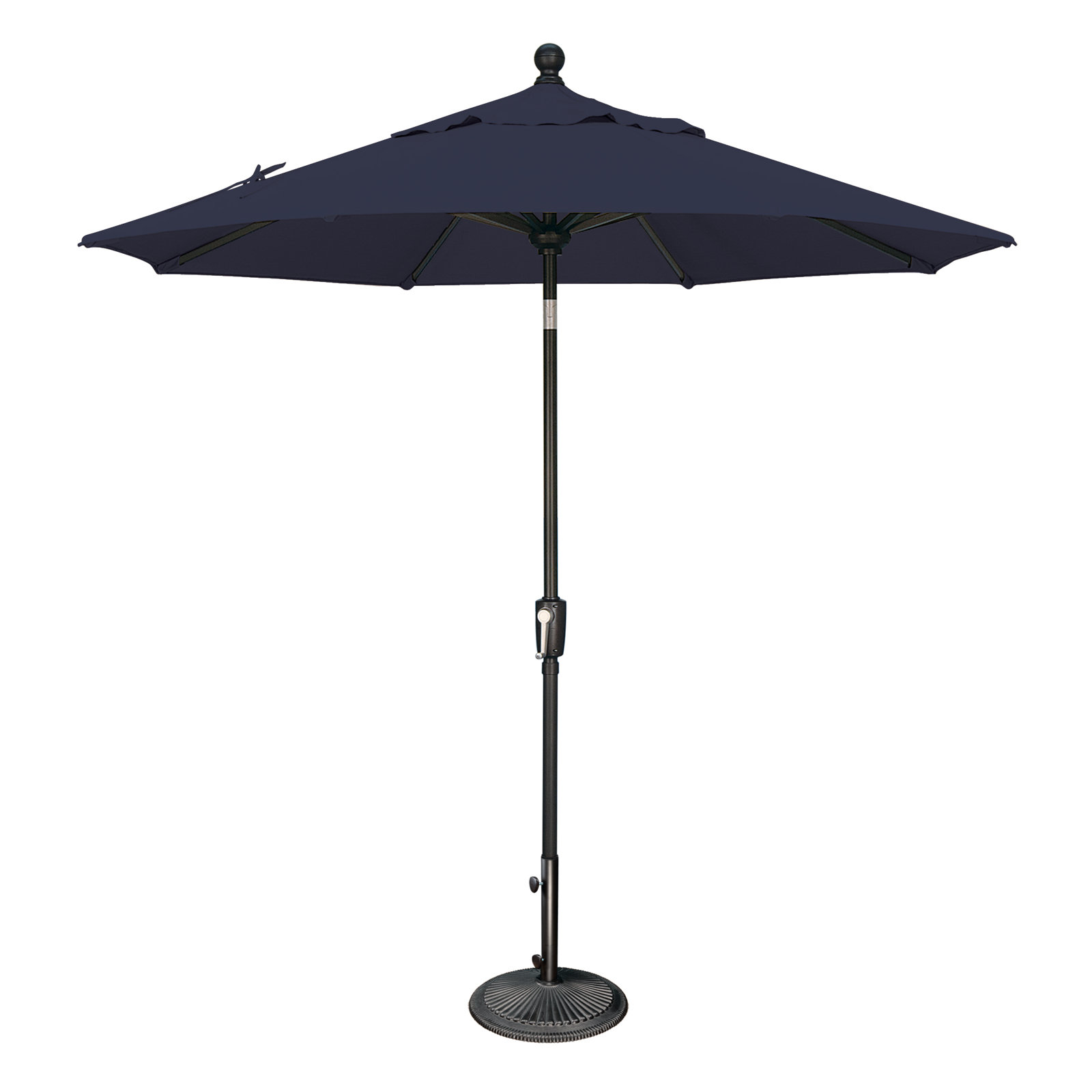 Launceston Market Umbrella, Black, 96" H x 90" W x 90" D, Navy Sunbrella Acrylic