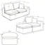 Canapé modulaire compressé en forme de L 107 po avec deux repose-pieds et coussins de salon Boucle-129380463