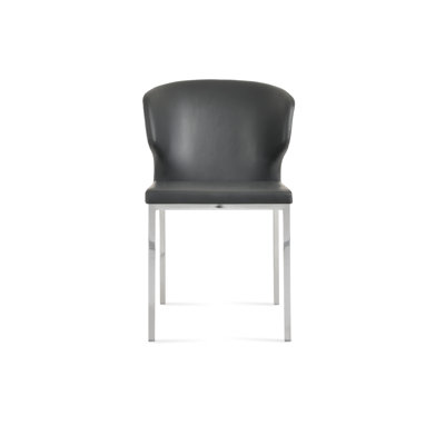 Amed Metal Wingback Upholstered Side Chair