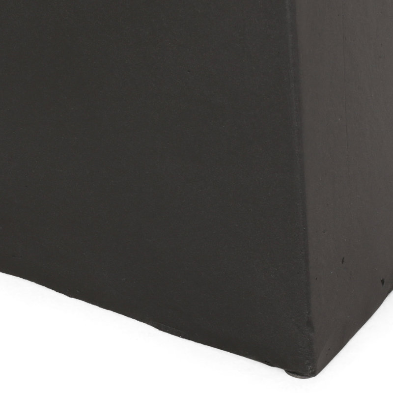 Lightweight Concrete Side Table, Modern Design, No Assembly, Black Magnesium Oxide, Pedestal Shape - 13.78In Width X 18.96In Tall Assembly Required, Design High, Contemporary
