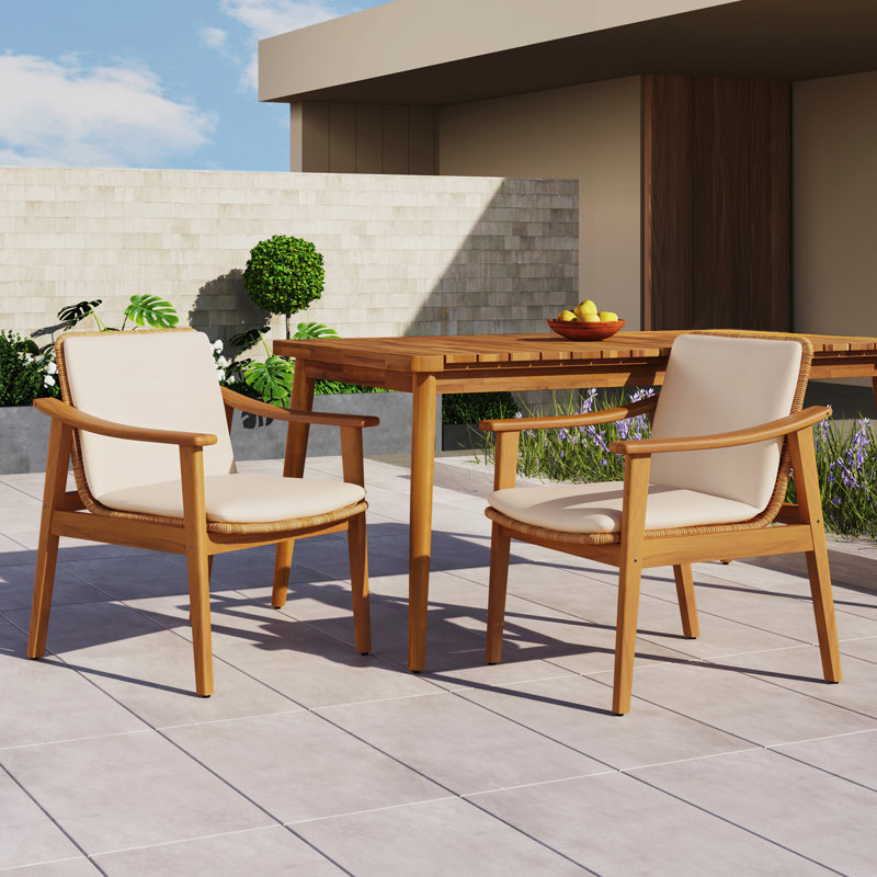 Ensemble de 2 chaises de salle à manger d'extérieur durables pour patios et jardins