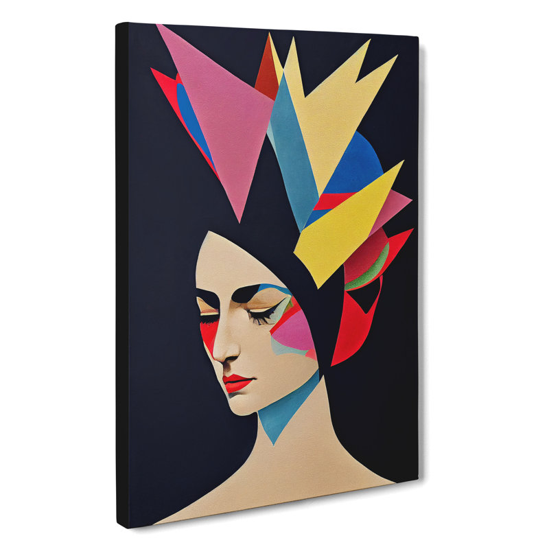 Abstract Face of a Woman No.5 - Wrapped Canvas, 76cm H x 50cm W x 3cm D